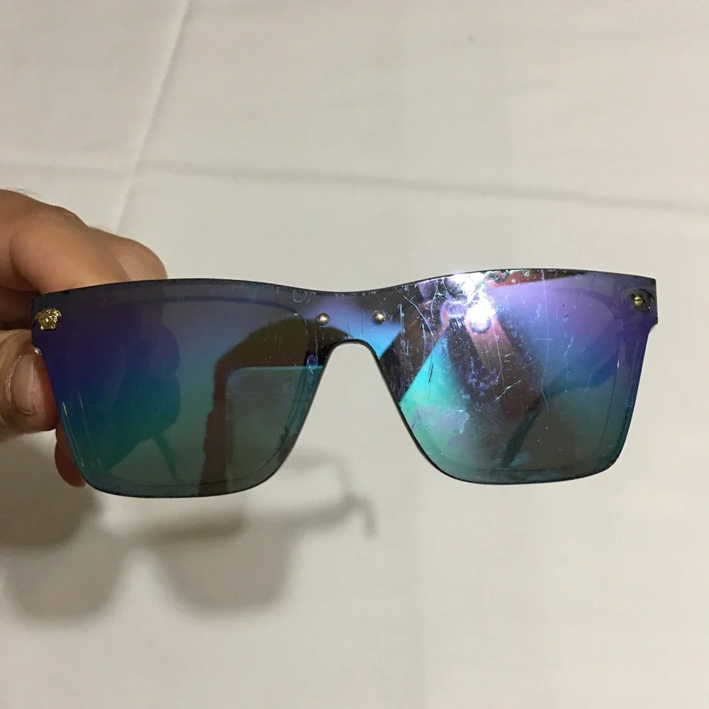 Versace VK 4004U 148/P1 Gold Plastic Square Sunglasses Multicolored